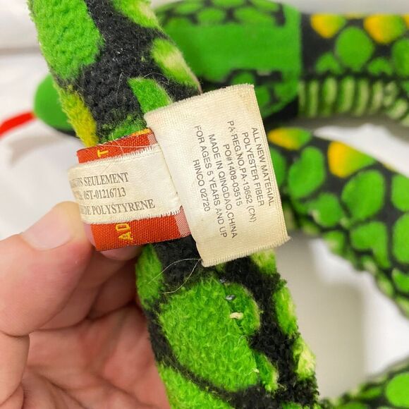 Adventure Planet Plush Snake Stuffed Animal 71 Inch Green and Black 2002 Vintage - Picture 8 of 9